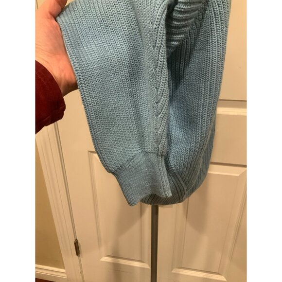 Reformation Blue Knit Cropped Sweater Crew Neck, Size Medium - Picture 6 of 9